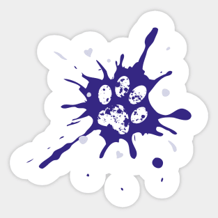 Dow Paw Paint Splash - Blue Sticker